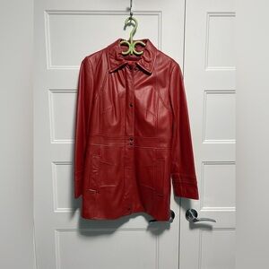 Danier Red Leather Jacket